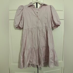 Light pink puff sleeve dress